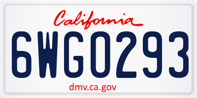 CA license plate 6WGO293
