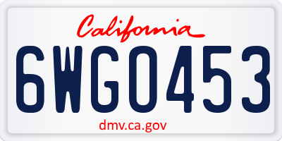 CA license plate 6WGO453
