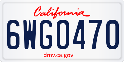 CA license plate 6WGO470