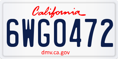 CA license plate 6WGO472