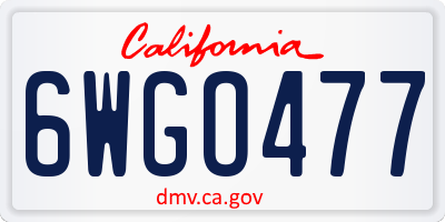 CA license plate 6WGO477