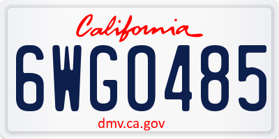 CA license plate 6WGO485