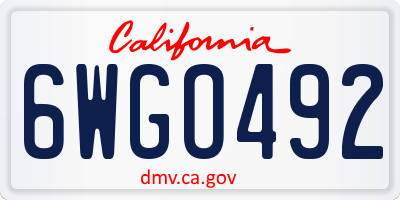 CA license plate 6WGO492