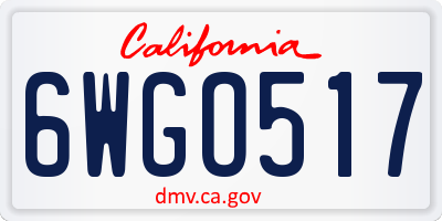 CA license plate 6WGO517