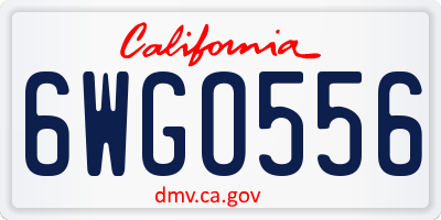 CA license plate 6WGO556