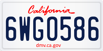 CA license plate 6WGO586