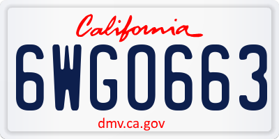 CA license plate 6WGO663