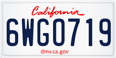 CA license plate 6WGO719