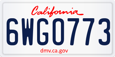 CA license plate 6WGO773