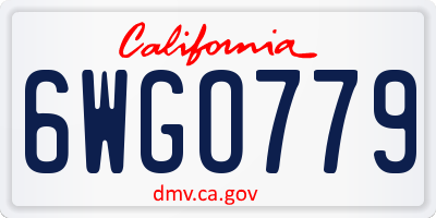 CA license plate 6WGO779