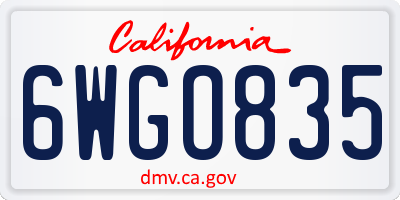 CA license plate 6WGO835