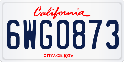 CA license plate 6WGO873