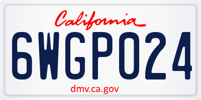 CA license plate 6WGP024