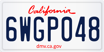 CA license plate 6WGP048