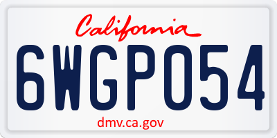 CA license plate 6WGP054