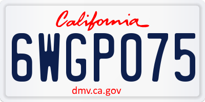 CA license plate 6WGP075