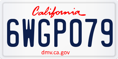 CA license plate 6WGP079