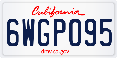 CA license plate 6WGP095