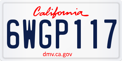CA license plate 6WGP117