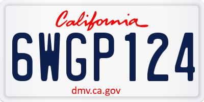 CA license plate 6WGP124