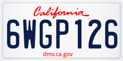 CA license plate 6WGP126