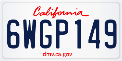 CA license plate 6WGP149