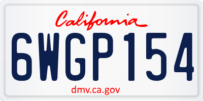 CA license plate 6WGP154