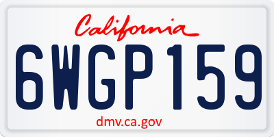 CA license plate 6WGP159