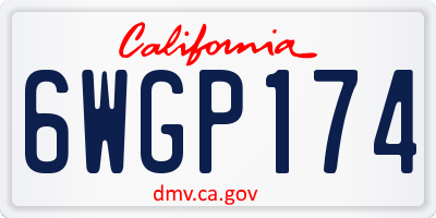 CA license plate 6WGP174