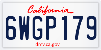CA license plate 6WGP179