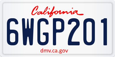 CA license plate 6WGP201