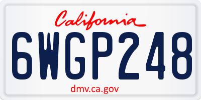 CA license plate 6WGP248