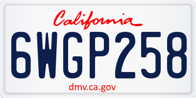 CA license plate 6WGP258