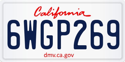 CA license plate 6WGP269