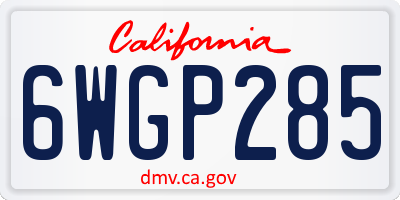 CA license plate 6WGP285