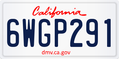 CA license plate 6WGP291