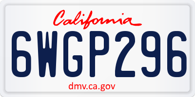 CA license plate 6WGP296
