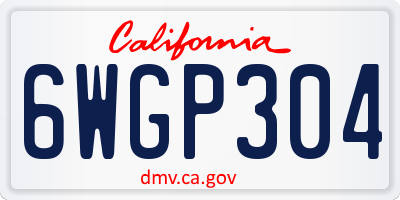 CA license plate 6WGP304