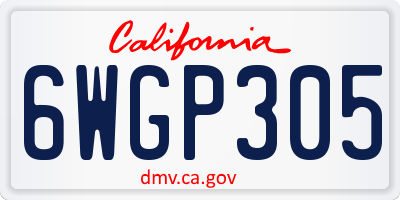 CA license plate 6WGP305