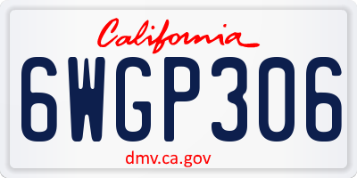 CA license plate 6WGP306