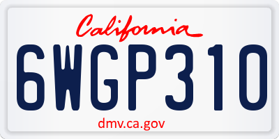 CA license plate 6WGP310