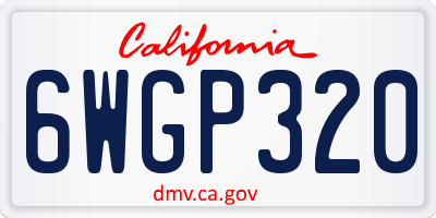 CA license plate 6WGP320