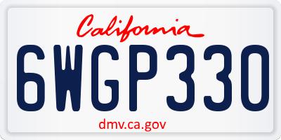 CA license plate 6WGP330