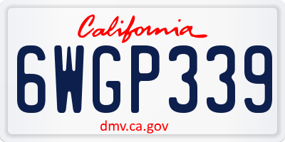 CA license plate 6WGP339