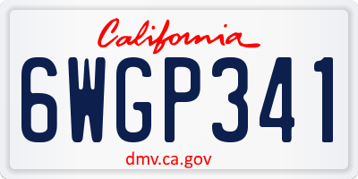 CA license plate 6WGP341