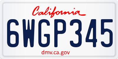 CA license plate 6WGP345