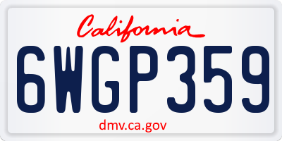 CA license plate 6WGP359