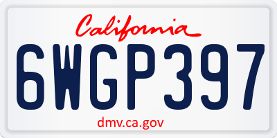 CA license plate 6WGP397