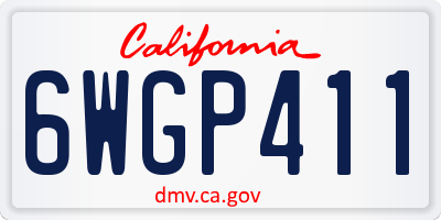 CA license plate 6WGP411