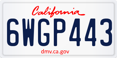 CA license plate 6WGP443
